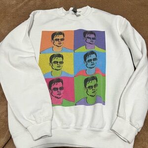 Joe Burrow White Crewneck Sweatshirt with Colorful Graphic